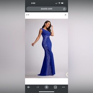 Azazie size 16. Never worn still has tags on it. Just too big.